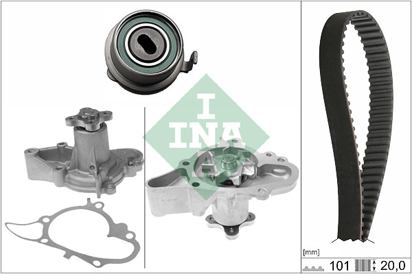 Distributieriem kit inclusief waterpomp INA 530 0355 31