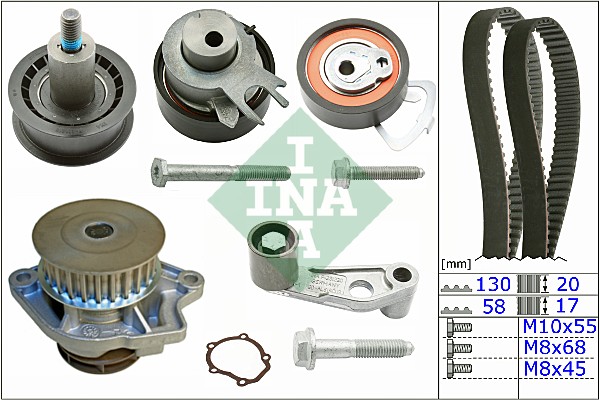 Distributieriem kit inclusief waterpomp INA 530 0360 30