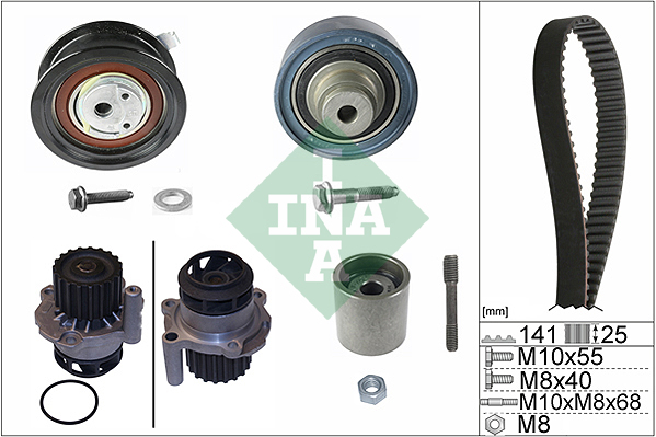 Distributieriem kit inclusief waterpomp INA 530 0361 30