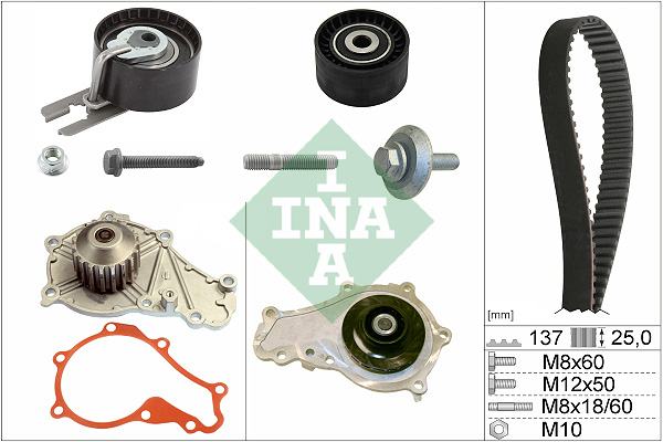 Distributieriem kit inclusief waterpomp INA 530 0375 30