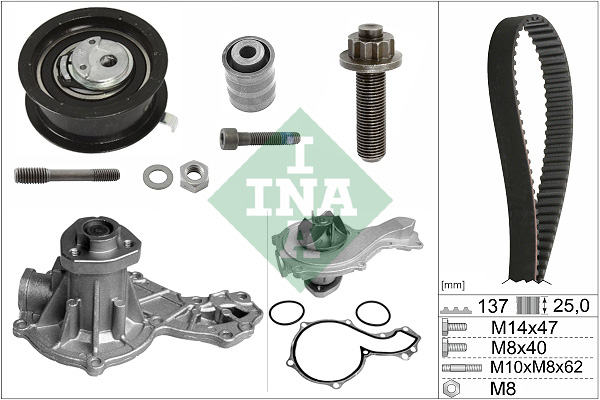 Distributieriem kit inclusief waterpomp INA 530 0377 30