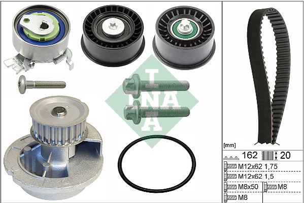 Distributieriem kit inclusief waterpomp INA 530 0441 31