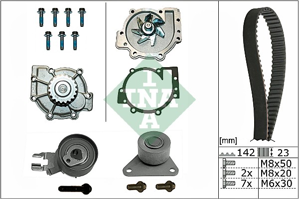 Distributieriem kit inclusief waterpomp INA 530 0467 30