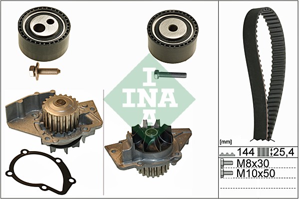 Distributieriem kit inclusief waterpomp INA 530 0474 30