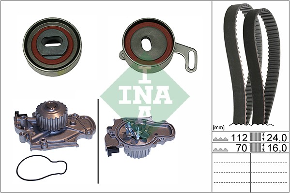 Distributieriem kit inclusief waterpomp INA 530 0514 30