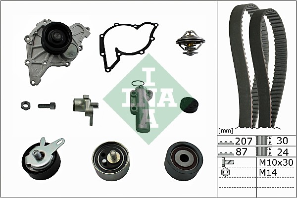 Distributieriem kit inclusief waterpomp INA 530 0539 30