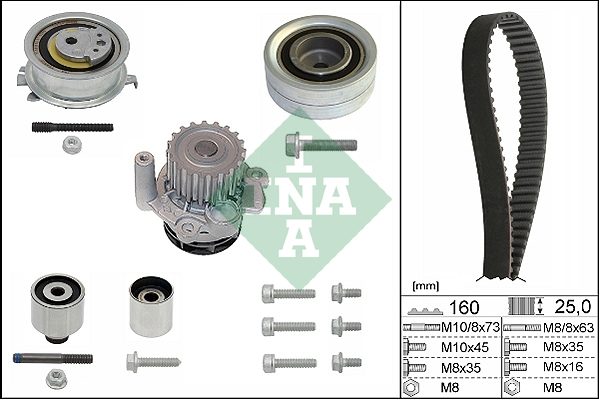 Distributieriem kit inclusief waterpomp INA 530 0550 32