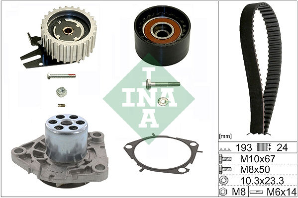 Distributieriem kit inclusief waterpomp INA 530 0561 30