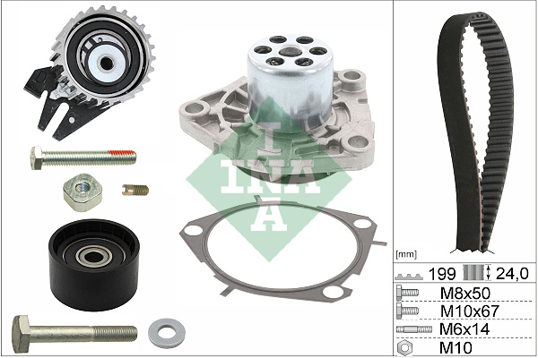 Distributieriem kit inclusief waterpomp INA 530 0562 30