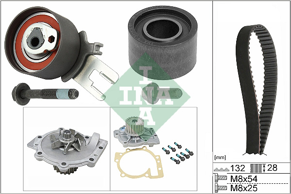 Distributieriem kit inclusief waterpomp INA 530 0582 30