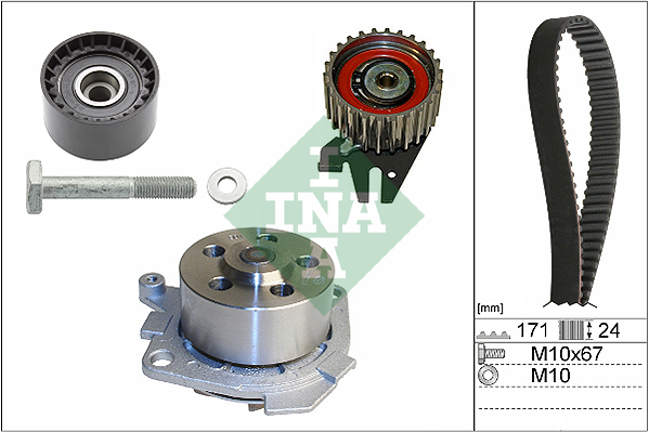 Distributieriem kit inclusief waterpomp INA 530 0606 30