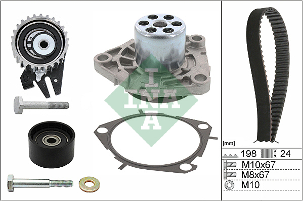 Distributieriem kit inclusief waterpomp INA 530 0626 30