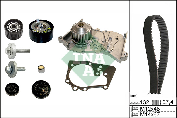 Distributieriem kit inclusief waterpomp INA 530 0639 30