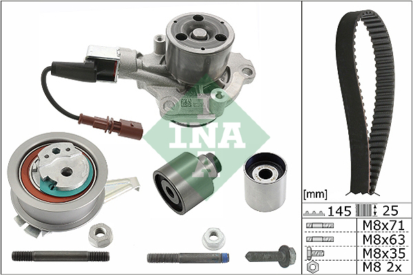 Distributieriem kit inclusief waterpomp INA 530 0650 30