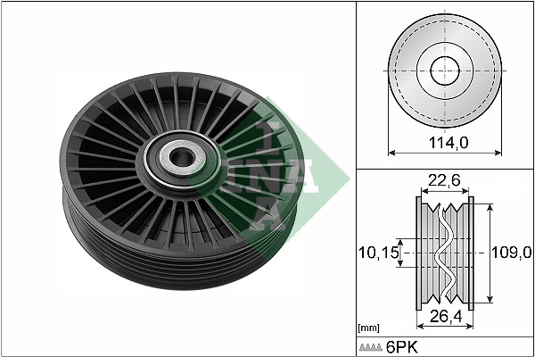 Geleiderol (poly) V-riem INA 532 0108 10