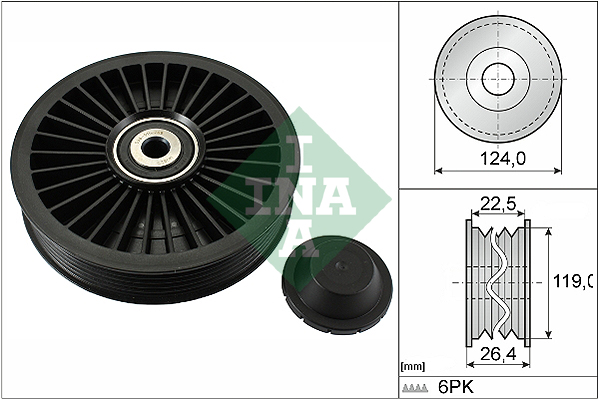 Geleiderol (poly) V-riem INA 532 0242 10