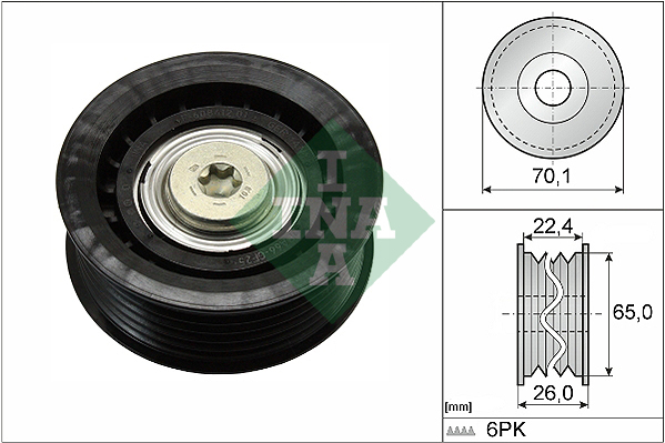 Geleiderol (poly) V-riem INA 532 0471 10