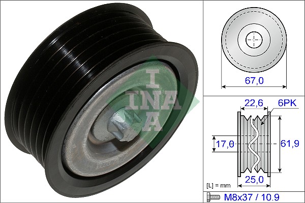 Geleiderol (poly) V-riem INA 532 0526 10