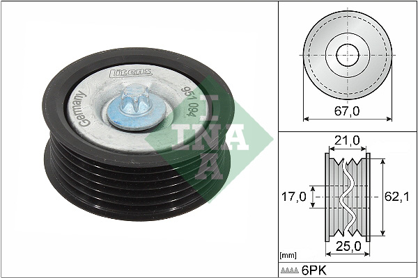 Geleiderol (poly) V-riem INA 532 0629 10