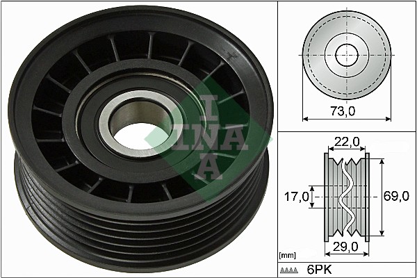 Geleiderol (poly) V-riem INA 532 0649 10