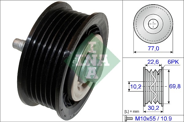 Geleiderol (poly) V-riem INA 532 0700 10