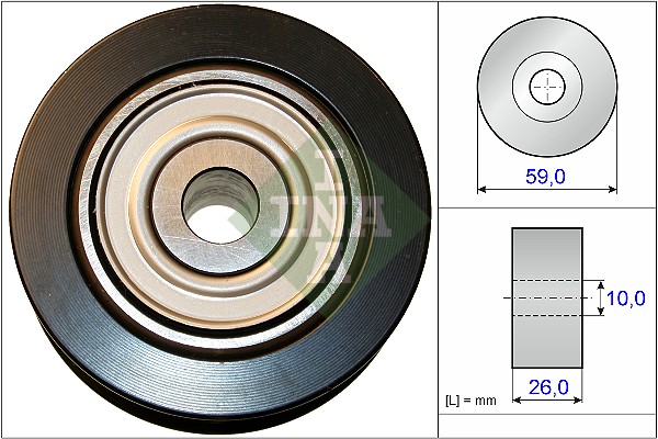 Geleiderol (poly) V-riem INA 532 0737 10