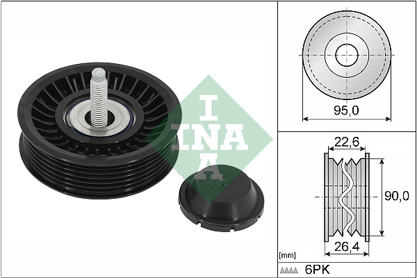 Geleiderol (poly) V-riem INA 532 0891 10