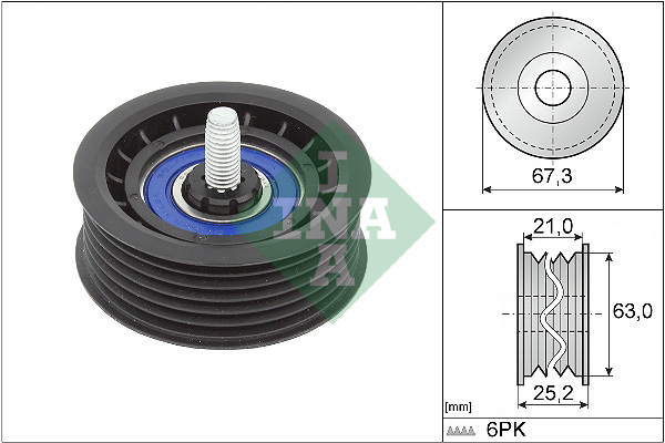 Geleiderol (poly) V-riem INA 532 0906 10