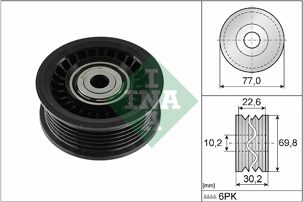 Geleiderol (poly) V-riem INA 532 1075 10