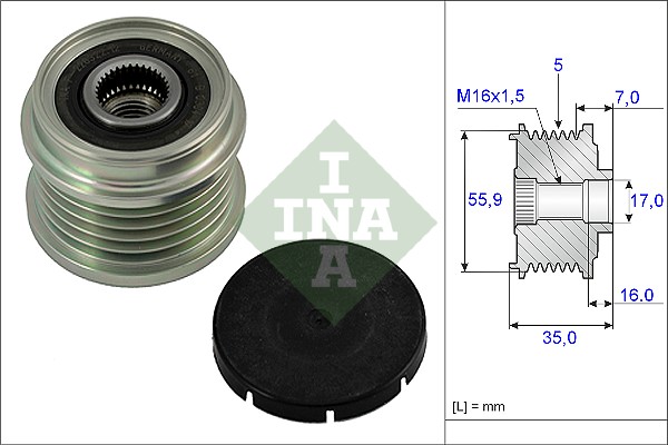 Vrijloop koppeling dynamo INA 535 0007 10