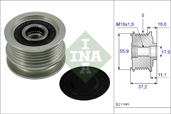 Vrijloop koppeling dynamo INA 535 0018 10