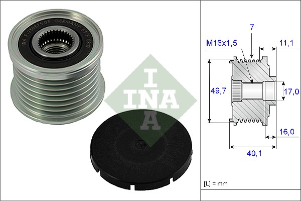 Vrijloop koppeling dynamo INA 535 0021 10