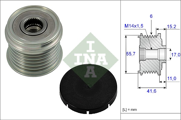 Vrijloop koppeling dynamo INA 535 0024 10