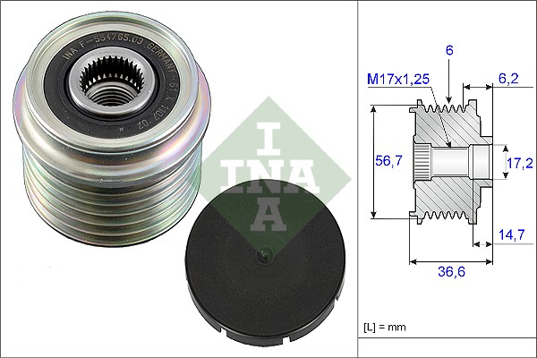 Vrijloop koppeling dynamo INA 535 0033 10