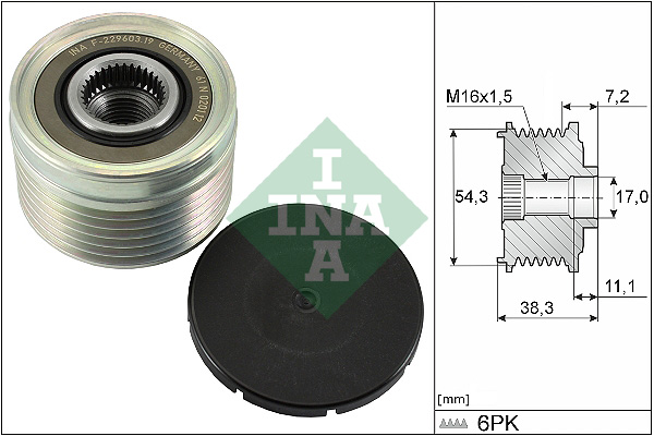 Vrijloop koppeling dynamo INA 535 0039 10