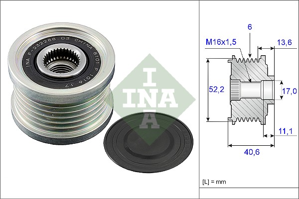 Vrijloop koppeling dynamo INA 535 0044 10