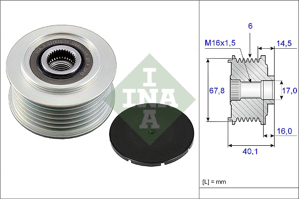 Vrijloop koppeling dynamo INA 535 0047 10