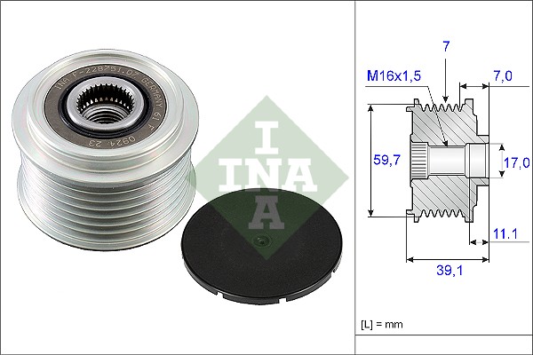 Vrijloop koppeling dynamo INA 535 0053 10