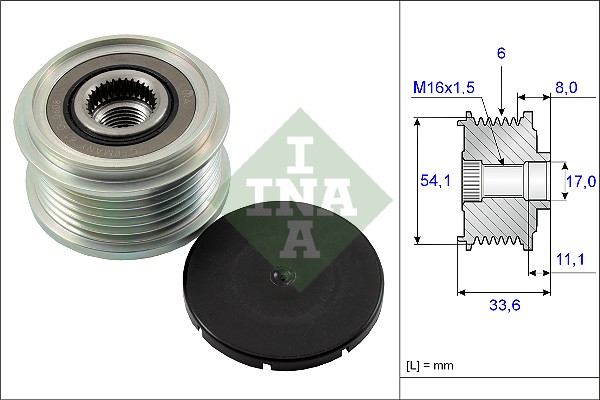 Vrijloop koppeling dynamo INA 535 0059 10