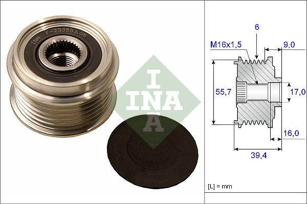 Vrijloop koppeling dynamo INA 535 0060 10