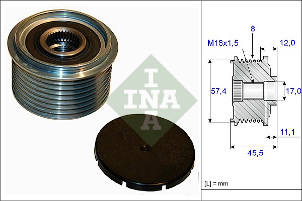 Vrijloop koppeling dynamo INA 535 0069 10