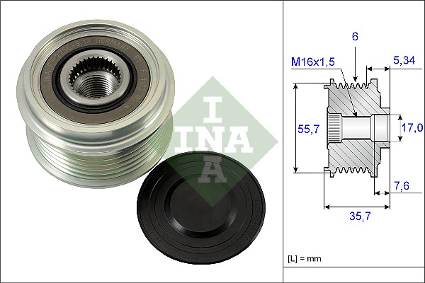 Vrijloop koppeling dynamo INA 535 0077 10