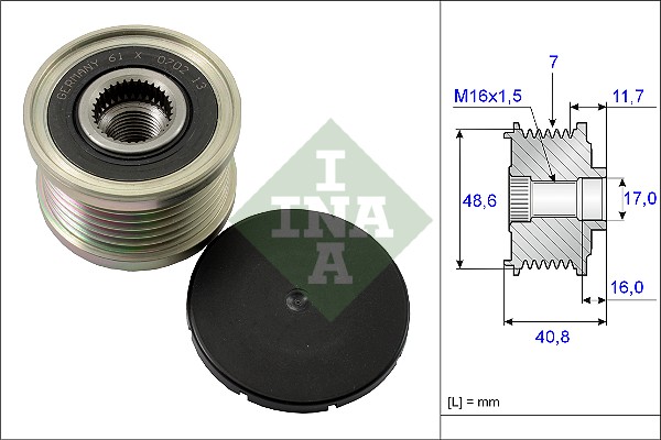 Vrijloop koppeling dynamo INA 535 0080 10