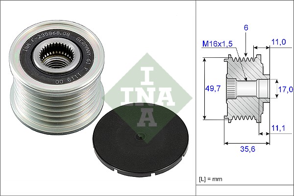 Vrijloop koppeling dynamo INA 535 0086 10