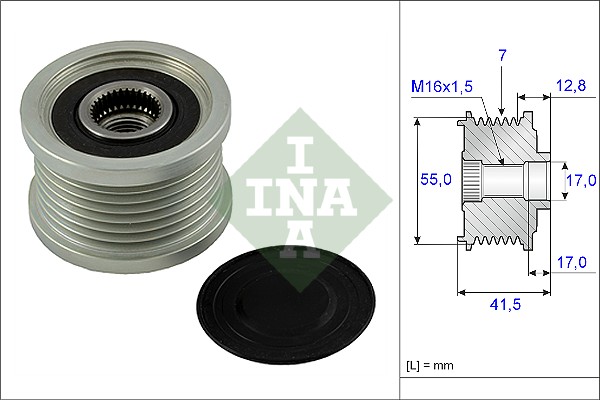 Vrijloop koppeling dynamo INA 535 0092 10