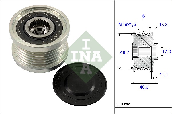 Vrijloop koppeling dynamo INA 535 0093 10