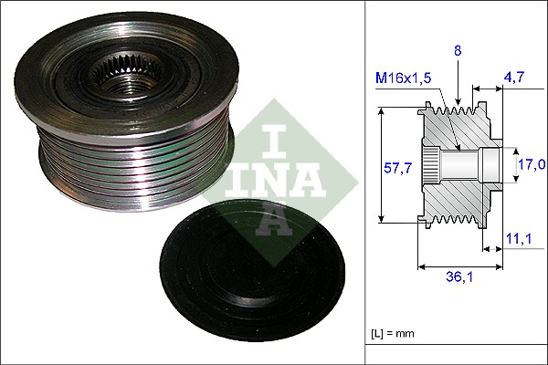 Vrijloop koppeling dynamo INA 535 0099 10