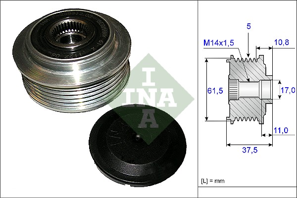 Vrijloop koppeling dynamo INA 535 0107 10