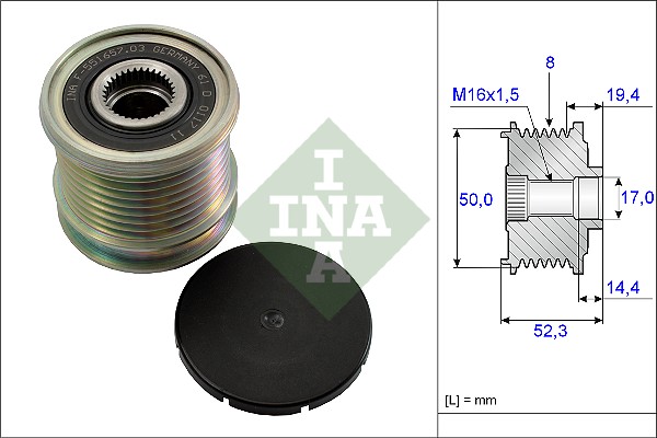 Vrijloop koppeling dynamo INA 535 0111 10