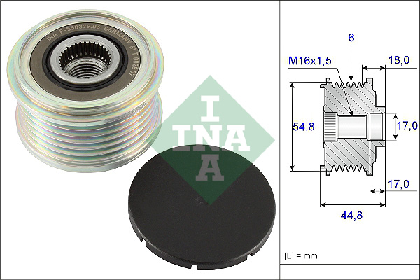 Vrijloop koppeling dynamo INA 535 0114 10